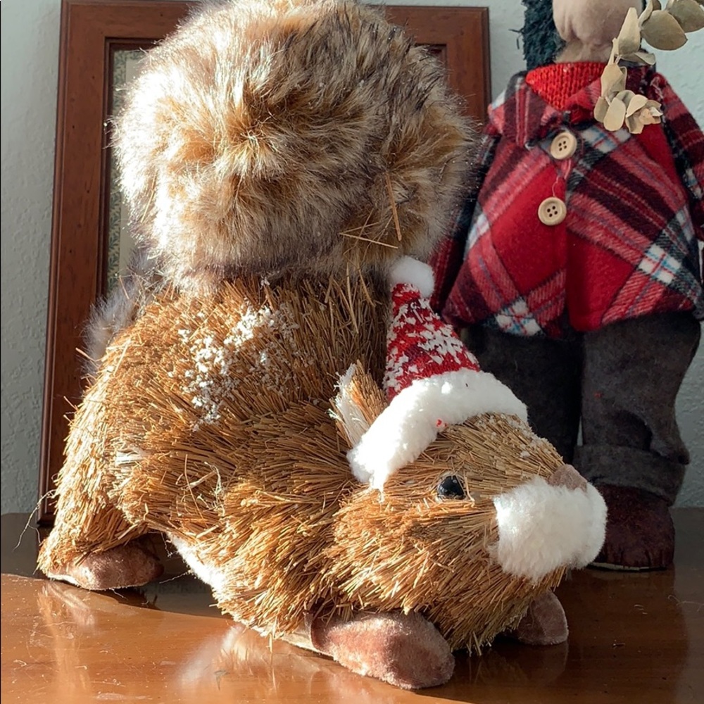 Christmas Mantel squirrel friend of Harold